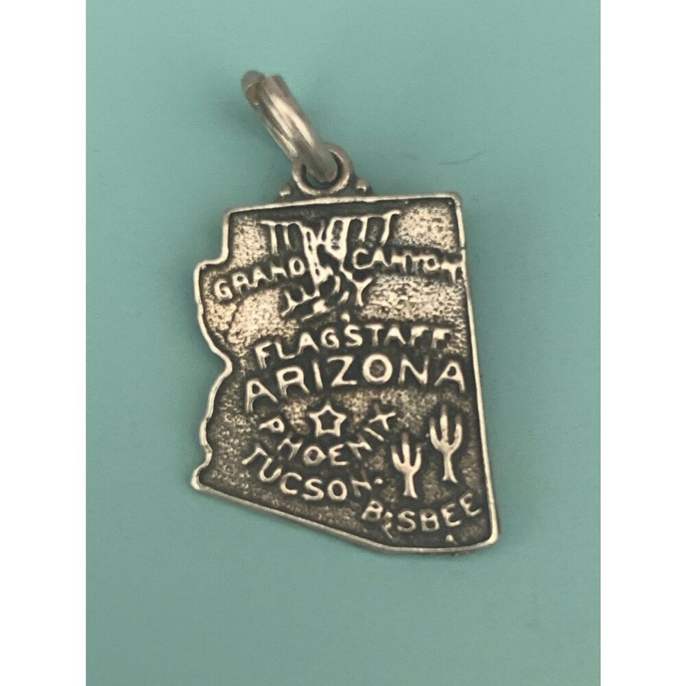Arizona State Sterling Silver Jewelry Charm #travel #Phoenix #cactus